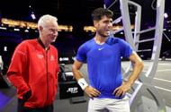 John McEnroe and Carlos Alcaraz at the Laver Cup in Berlin, Germany. (Photo by Getty Images)